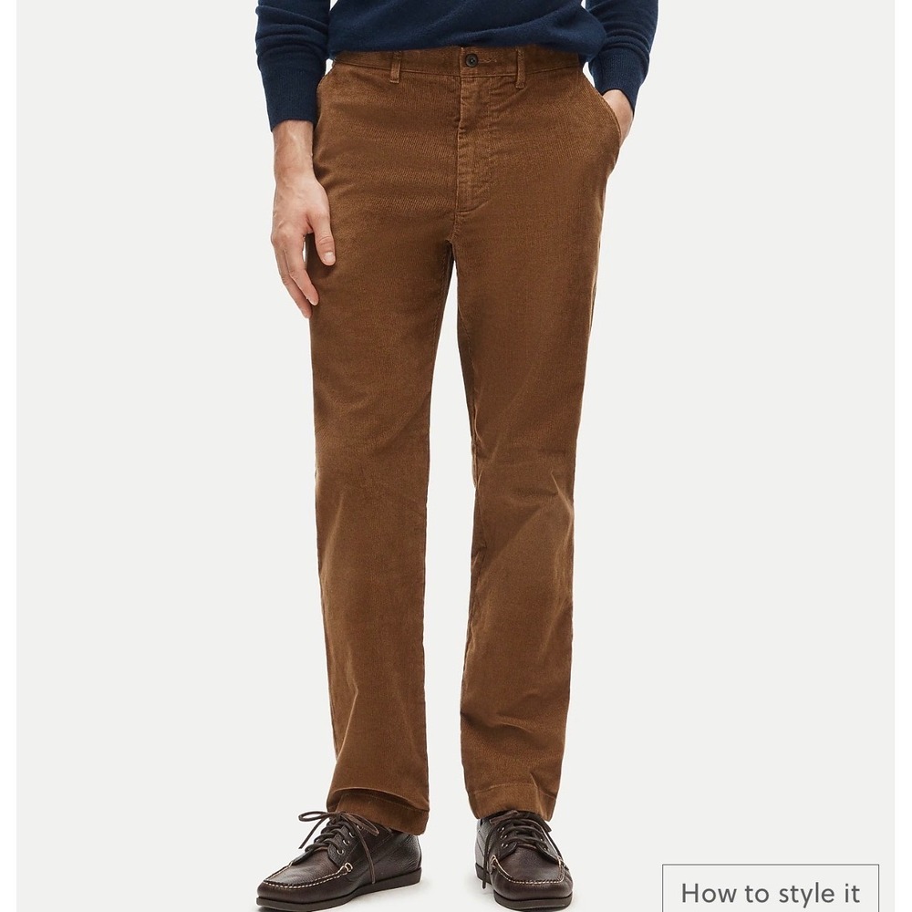 J.Crew Mens 33x32 Broken In Straight Corduroy Pants Duckwood Brown CM717 NEW